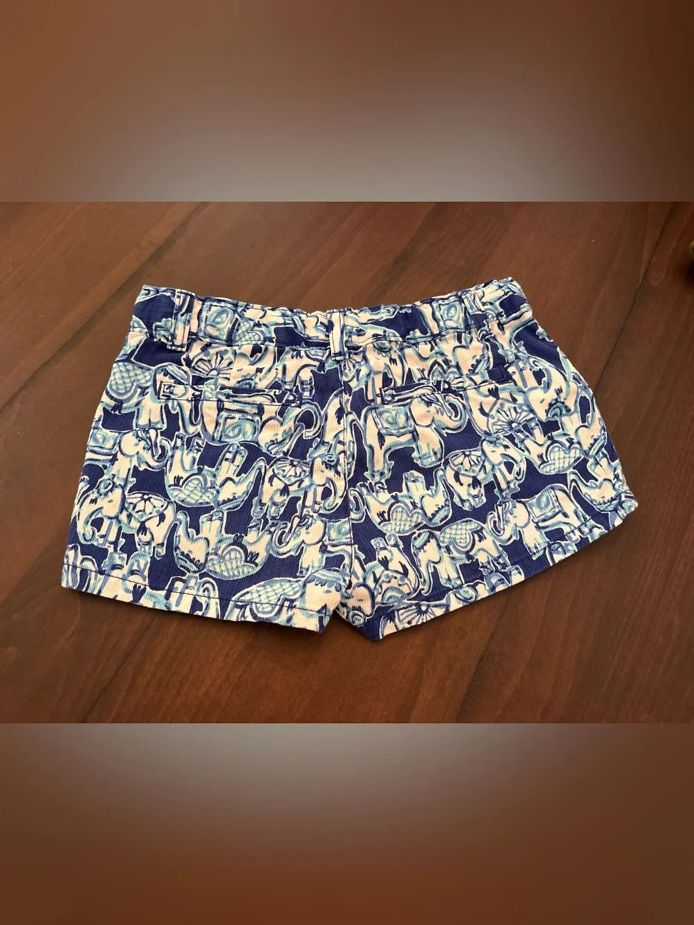 Girls Lilly Pulitzer Navy & White Elephant-Print Shorts